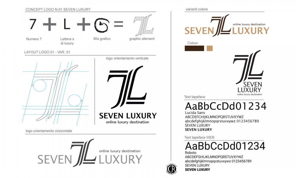 cr fashion seven luxury concept logo